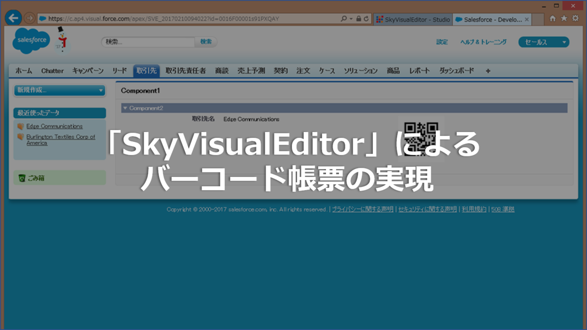 クラウド画面開発サービス「SkyVisualEditor」によるバーコード帳票の実現